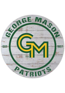 KH Sports Fan George Mason University 20x20 In Out Weathered Circle Sign - Grey