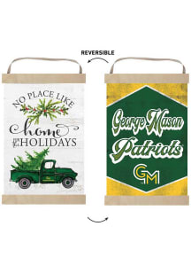 KH Sports Fan George Mason University Holiday Reversible Banner Sign - White