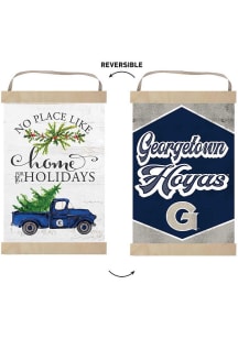 KH Sports Fan Georgetown Hoyas Holiday Reversible Banner Sign - White