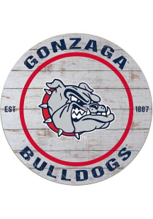 KH Sports Fan Gonzaga Bulldogs 20x20 Weathered Circle Sign - Grey