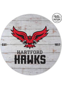 KH Sports Fan Hartford Hawks 20x20 In Out Weathered Circle Sign - Grey