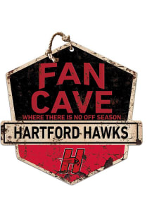 KH Sports Fan Hartford Hawks Fans Welcome Rustic Badge Sign - Red
