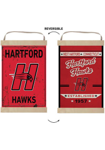 KH Sports Fan Hartford Hawks Faux Rusted Reversible Banner Sign - Red