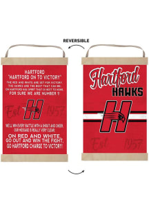 KH Sports Fan Hartford Hawks Fight Song Reversible Banner Sign - Red