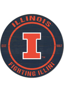 KH Sports Fan Illinois Fighting Illini 20x20 Colored Circle Sign - Orange