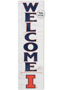 KH Sports Fan Illinois Fighting Illini 10x35 Welcome Sign - White