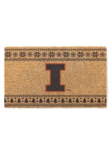 Illinois Fighting Illini Holiday Logo Door Mat