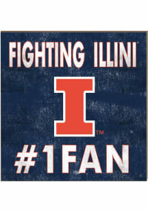 KH Sports Fan Illinois Fighting Illini 10x10 #1 Fan Sign - Orange