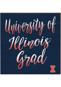 KH Sports Fan Illinois Fighting Illini 10in x 10in Grad Sign - Orange