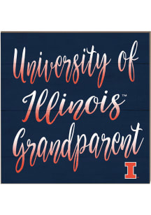 KH Sports Fan Illinois Fighting Illini 10in x 10in Grandparents Sign - Orange