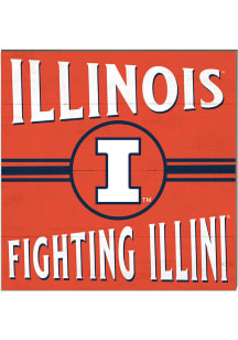 KH Sports Fan Illinois Fighting Illini 10x10 Retro Sign - Orange