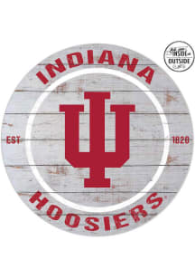 KH Sports Fan Indiana Hoosiers 20x20 In Out Weathered Circle Sign - Grey