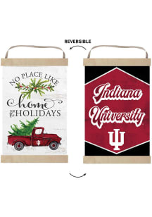 KH Sports Fan Indiana Hoosiers Holiday Reversible Banner Sign - White