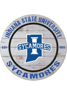 KH Sports Fan Indiana State Sycamores 20x20 Weathered Circle Sign - Grey