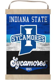 KH Sports Fan Indiana State Sycamores Reversible Retro Banner Sign - Blue