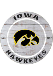 KH Sports Fan Iowa Hawkeyes 20x20 Weathered Circle Sign - Grey