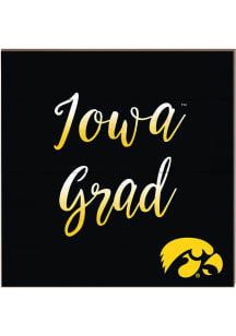 KH Sports Fan Iowa Hawkeyes 10in x 10in Grad Sign - Black