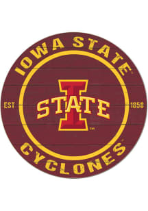 KH Sports Fan Iowa State Cyclones 20x20 Colored Circle Sign - Red