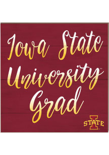 KH Sports Fan Iowa State Cyclones 10in x 10in Grad Sign - Red