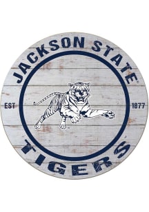 KH Sports Fan Jackson State Tigers 20x20 Weathered Circle Sign - Grey