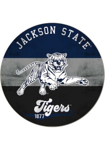KH Sports Fan Jackson State Tigers 20x20 Retro Multi Color Circle Sign - Blue