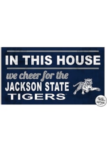 KH Sports Fan Jackson State Tigers 20x11 Indoor Outdoor In This House Sign - Blue