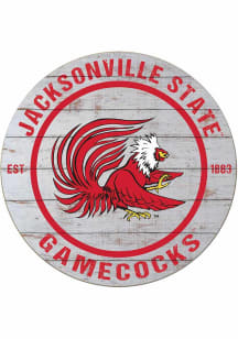 KH Sports Fan Jacksonville State Gamecocks 20x20 Weathered Circle Sign - Grey