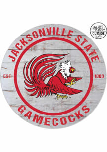 KH Sports Fan Jacksonville State Gamecocks 20x20 In Out Weathered Circle Sign - Grey