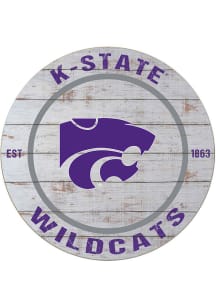 KH Sports Fan K-State Wildcats 20x20 Weathered Circle Sign - Grey
