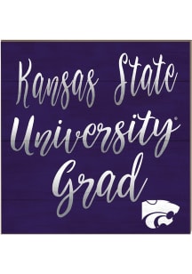 KH Sports Fan K-State Wildcats 10in x 10in Grad Sign - Purple