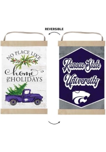 KH Sports Fan K-State Wildcats Holiday Reversible Banner Sign - White