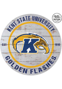 KH Sports Fan Kent State Golden Flashes 20x20 In Out Weathered Circle Sign - Grey