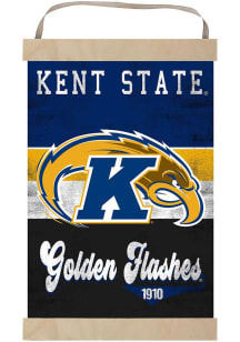 KH Sports Fan Kent State Golden Flashes Reversible Retro Banner Sign - Navy Blue