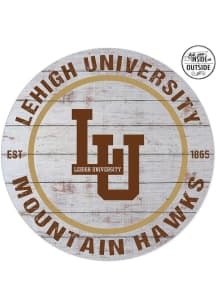 KH Sports Fan Lehigh University 20x20 In Out Weathered Circle Sign - Grey