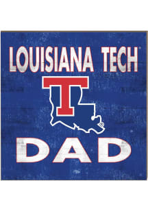 KH Sports Fan Louisiana Tech Bulldogs 10in x 10in Dad Sign - Red