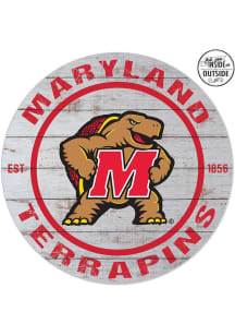 KH Sports Fan Maryland Terrapins 20x20 In Out Weathered Circle Sign - Grey