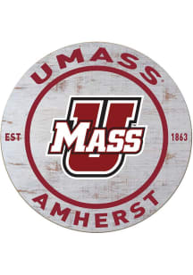 KH Sports Fan Massachusetts Minutemen 20x20 Weathered Circle Sign - Grey