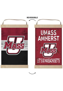 KH Sports Fan Massachusetts Minutemen Reversible Retro Banner Sign - Maroon