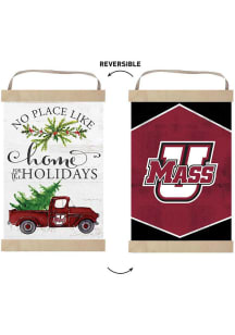 KH Sports Fan Massachusetts Minutemen Holiday Reversible Banner Sign - White
