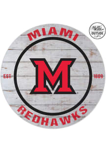 KH Sports Fan Miami RedHawks 20x20 In Out Weathered Circle Sign - Grey