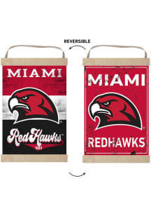KH Sports Fan Miami RedHawks Reversible Retro Banner Sign - Red