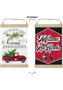 KH Sports Fan Miami RedHawks Holiday Reversible Banner Sign - White