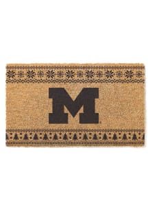 Michigan Wolverines Holiday Logo Door Mat