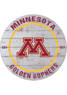 KH Sports Fan Minnesota Golden Gophers 20x20 Weathered Circle Sign - Grey