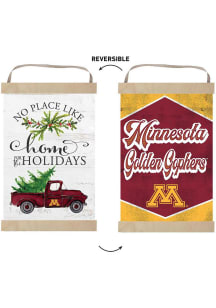 KH Sports Fan Minnesota Golden Gophers Holiday Reversible Banner Sign - White