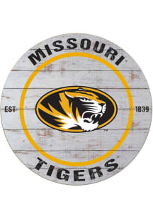 KH Sports Fan Missouri Tigers 20x20 Weathered Circle Sign - Grey