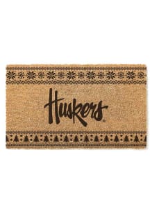 Nebraska Cornhuskers Holiday Logo Door Mat