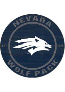 KH Sports Fan Nevada Wolf Pack 20x20 Colored Circle Sign - Silver