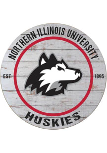 KH Sports Fan Northern Illinois Huskies 20x20 Weathered Circle Sign - Grey