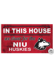 KH Sports Fan Northern Illinois Huskies 20x11 Indoor Outdoor In This House Sign - Red